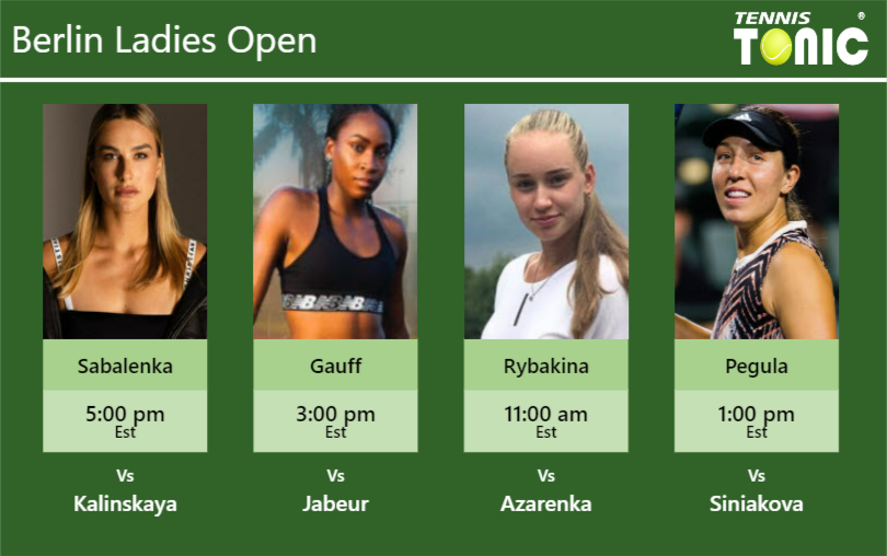 PREDICTION, PREVIEW, H2H: Sabalenka, Gauff, Rybakina  and Pegula to play on Steffi Graf Stadion on Friday – Berlin Ladies Open