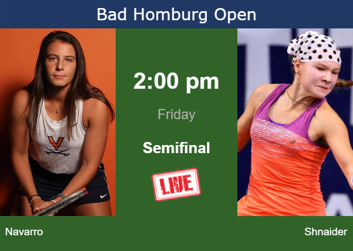 Read more about the article How to watch Navarro vs. Shnaider on Friday in live streaming in Bad Homburg – Tennis Tonic