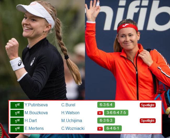 BIRMINGHAM RESULTS. Harriet Dart, Marie Bouzkova, Yulia Putintseva win, Caroline Wozniacki lost