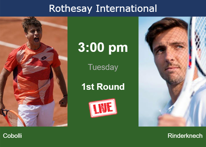 Monday Live Streaming Flavio Cobolli vs Arthur Rinderknech