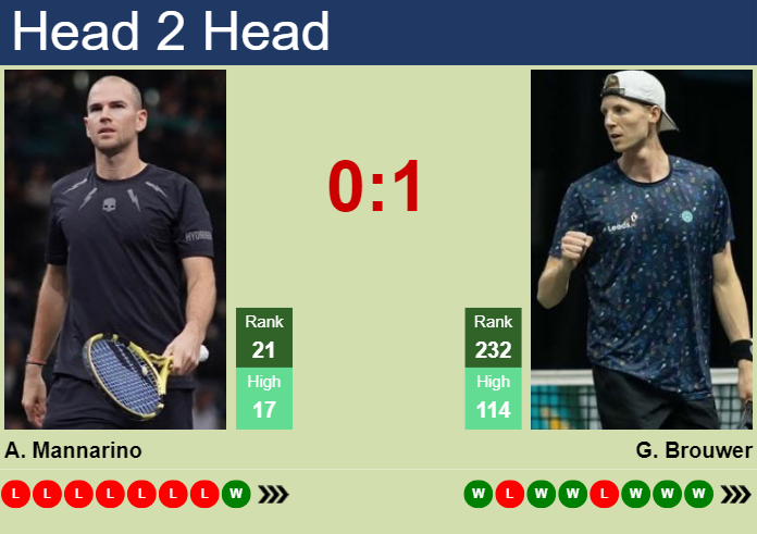 H2H, prediction of Adrian Mannarino vs Gijs Brouwer in Hertogenbosch with odds, preview, pick | 12th June 2024