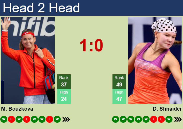 H2H, prediction of Marie Bouzkova vs Diana Shnaider in Birmingham with odds, preview, pick | 20th June 2024