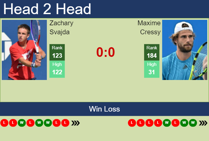 H2H, prediction of Zachary Svajda vs Maxime Cressy in Ilkley Challenger with odds, preview, pick | 17th June 2024