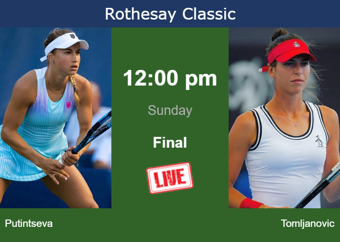 How to watch Putintseva vs. Tomljanovic on live streaming in Birmingham on Sunday