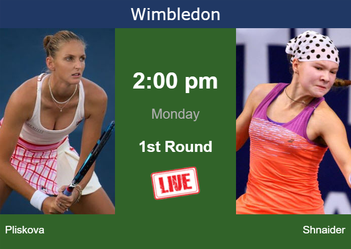 You are currently viewing How to watch Pliskova vs. Shnaider live streaming at Wimbledon on Monday – Tennis Tonic