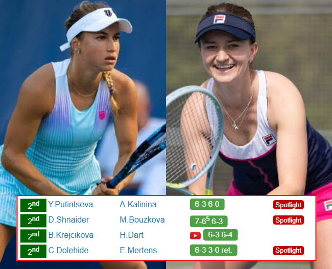 BIRMINGHAM RESULTS. Yulia Putintseva, Barbora Krejcikova, Diana Shnaider, Caroline Dolehide win on Thursday Yulia Putintseva Barbora Krejcikova who win info