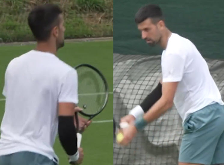 Djokovic Doing Practice