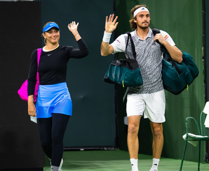 Tsitsipas And Badosa Wave Hands