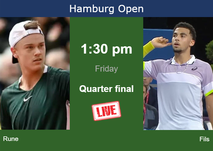 How to watch Rune vs. Fils on live streaming in Hamburg on Friday Friday Live Streaming Holger Rune vs Arthur Fils