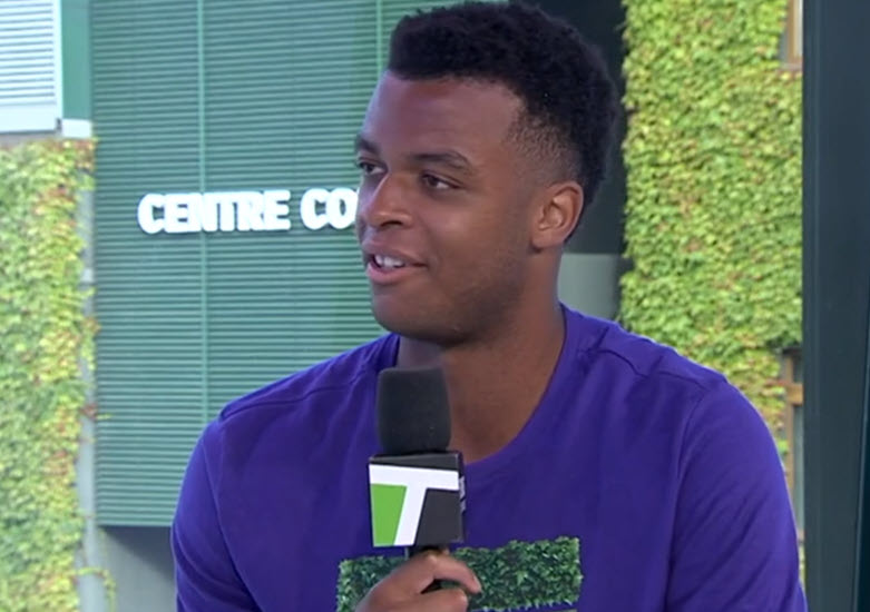 Giovanni Mpetshi Perricard talks about his emotions after winning his opener in Wimbledon