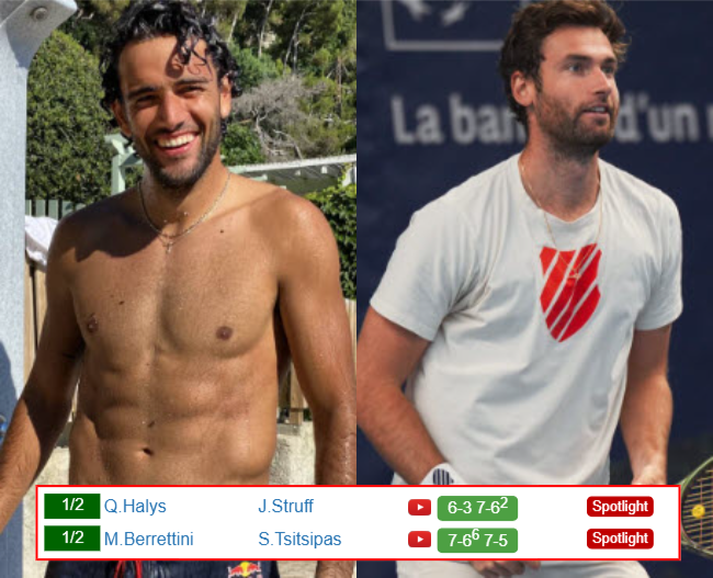 GSTAAD RESULTS. Matteo Berrettini, Quentin Halys progress to the next round, Jan-Lennard Struff, Stefanos Tsitsipas upset