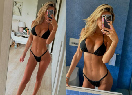 Michela Persico, sultry black bikini photo