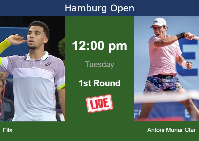How to watch Fils vs. Antoni Munar Clar on live streaming in Hamburg on Tuesday Monday Live Streaming Arthur Fils vs Jaume Antoni Munar Clar