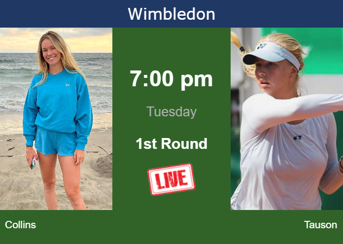 Monday Live Streaming Danielle Rose Collins vs Clara Tauson