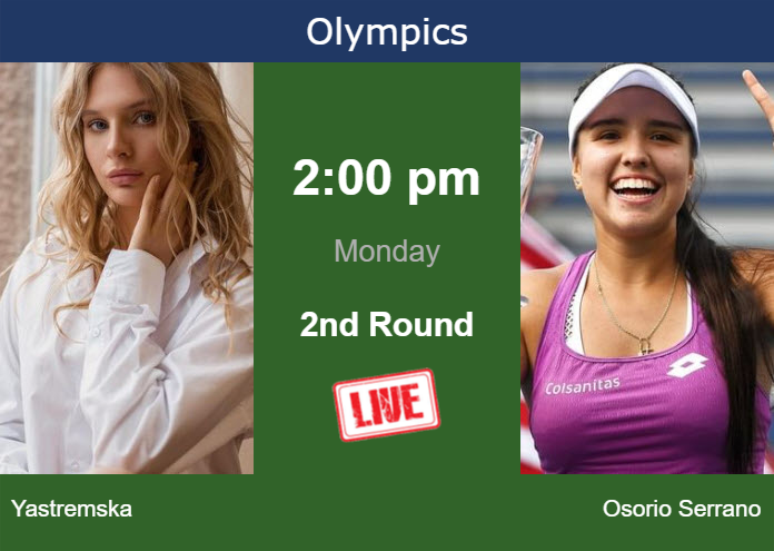 Monday Live Streaming Dayana Yastremska vs Maria Camila Osorio Serrano