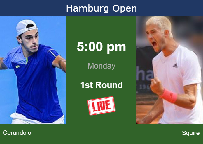 How to watch Cerundolo vs. Squire on live streaming in Hamburg on Monday