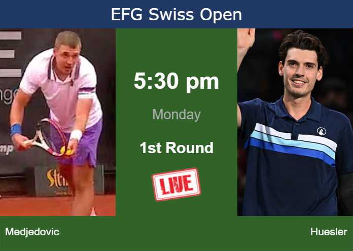 How to watch Medjedovic vs. Huesler on live streaming in Gstaad on Monday