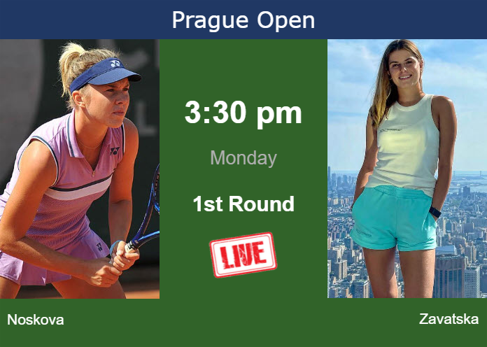 How to watch Noskova vs. Zavatska on live streaming in Prague on Monday