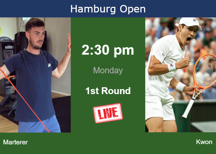 How to watch Marterer vs. Kwon on live streaming in Hamburg on Monday