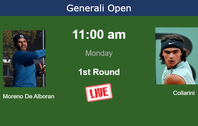 How to watch Moreno De Alboran vs. Collarini on live streaming in Kitzbuhel on Monday Monday Live Streaming Nicolas Moreno De Alboran vs Andrea Collarini