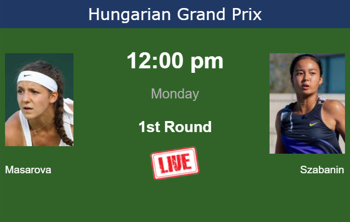 How to watch Masarova vs. Szabanin on live streaming in Budapest on Monday Monday Live Streaming Rebeka Masarova vs Natalia Szabanin
