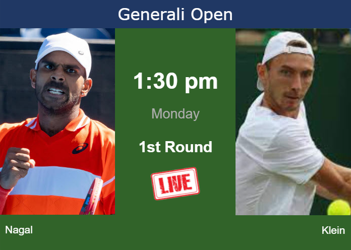 How to watch Nagal vs. Klein on live streaming in Kitzbuhel on Monday Monday Live Streaming Sumit Nagal vs Lukas Klein