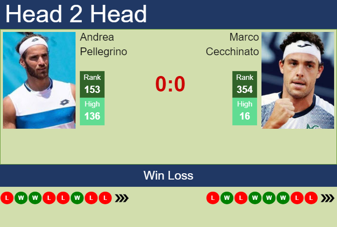 H2H, prediction of Andrea Pellegrino vs Marco Cecchinato in Verona Challenger with odds, preview, pick | 22nd July 2024