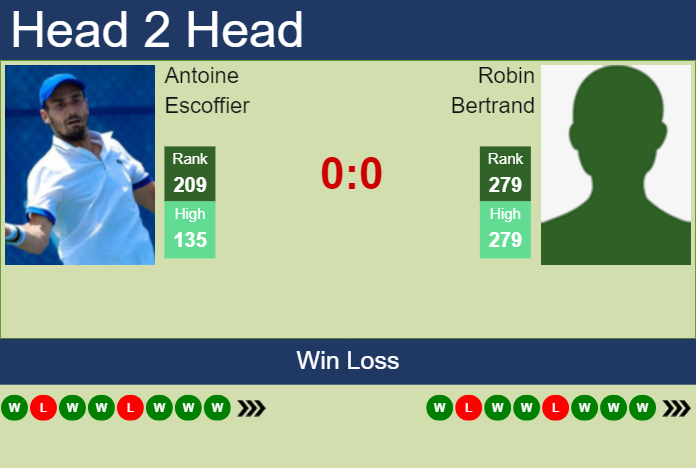 H2H, prediction of Antoine Escoffier vs Robin Bertrand in Pozoblanco Challenger with odds, preview, pick | 20th July 2024