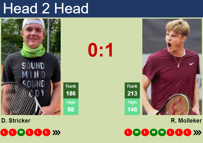 H2H, prediction of Dominic Stricker vs Rudolf Molleker in Zug Challenger with odds, preview, pick | 23rd July 2024