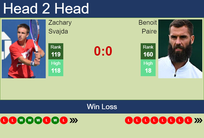 H2H, prediction of Zachary Svajda vs Benoit Paire in Newport with odds, preview, pick | 15th July 2024