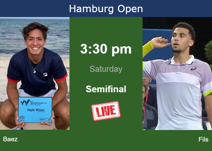 How to watch Baez vs. Fils on live streaming in Hamburg on Saturday Saturday Live Streaming Sebastian Baez vs Arthur Fils