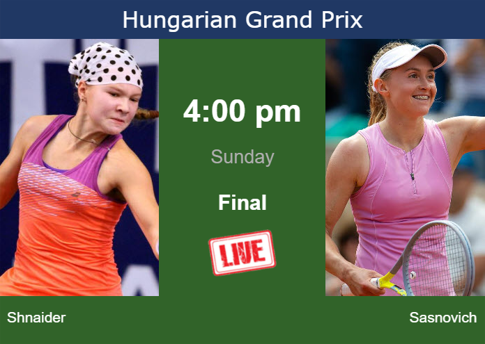 Sunday Live Streaming Diana Shnaider vs Aliaksandra Sasnovich