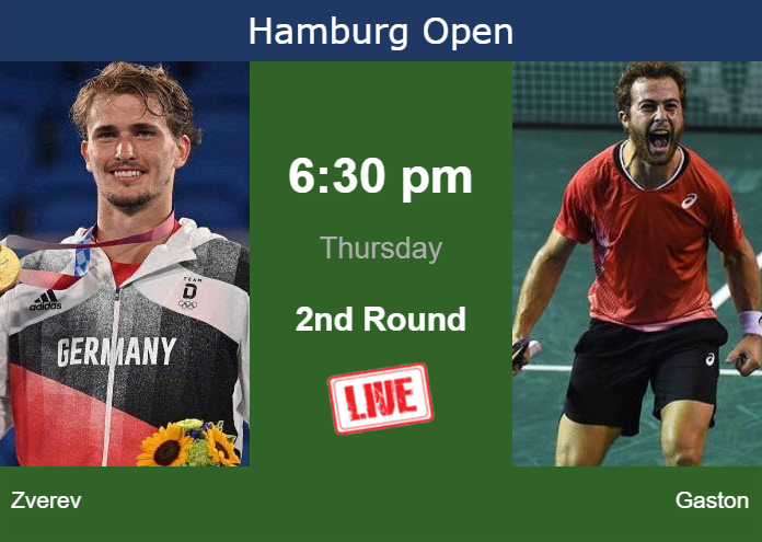 How to watch Zverev vs. Gaston on live streaming in Hamburg on Thursday Thursday Live Streaming Alexander Zverev vs Hugo Gaston