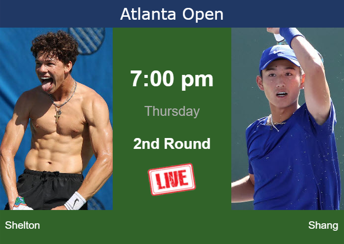 How to watch Shelton vs. Shang on live streaming in Atlanta on Thursday Thursday Live Streaming Ben Shelton vs Juncheng Shang
