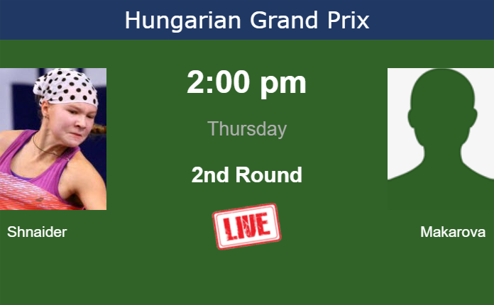 How to watch Shnaider vs. Makarova on live streaming in Budapest on Thursday