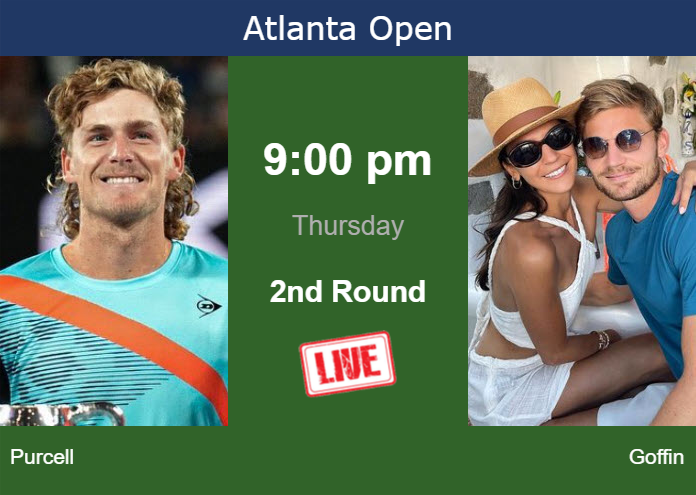 How to watch Purcell vs. Goffin on live streaming in Atlanta on Thursday Thursday Live Streaming Max Purcell vs David Goffin