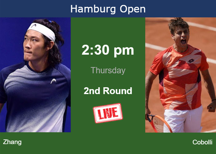 How to watch Zhang vs. Cobolli on live streaming in Hamburg on Thursday Thursday Live Streaming Zhizhen Zhang vs Flavio Cobolli