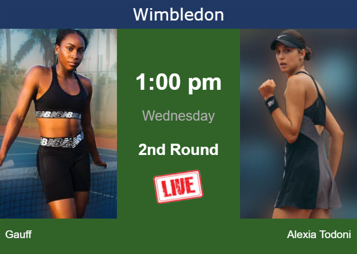 Tuesday Live Streaming Cori Gauff vs Anca Alexia Todoni