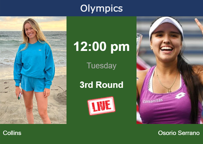 Tuesday Live Streaming Danielle Rose Collins vs Maria Camila Osorio Serrano