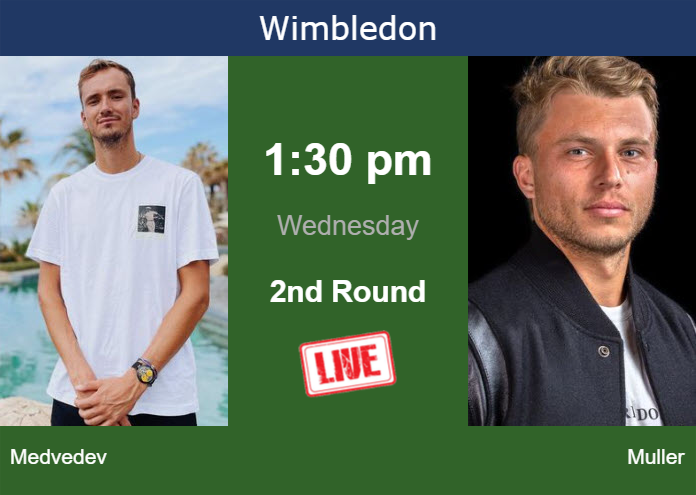 Tuesday Live Streaming Daniil Medvedev vs Alexandre Muller