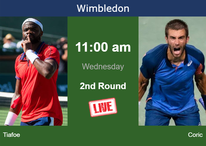Tuesday Live Streaming Frances Tiafoe vs Borna Coric