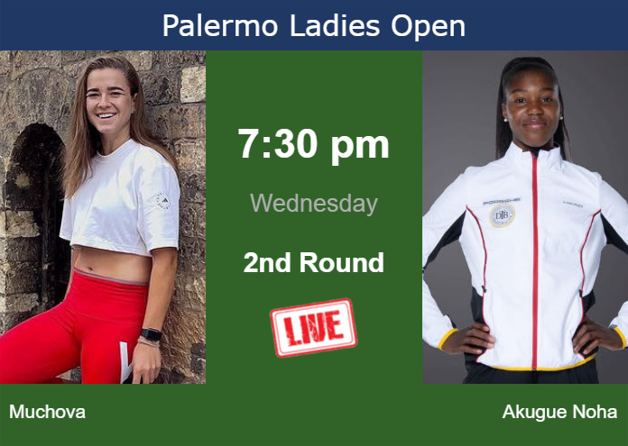 How to watch Muchova vs. Akugue Noha on live streaming in Palermo on Wednesday