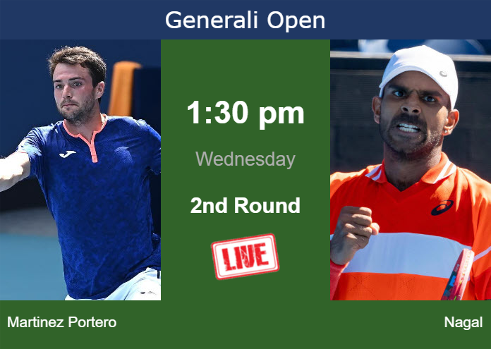How to watch Martinez Portero vs. Nagal on live streaming in Kitzbuhel on Wednesday Wednesday Live Streaming Pedro Martinez Portero vs Sumit Nagal