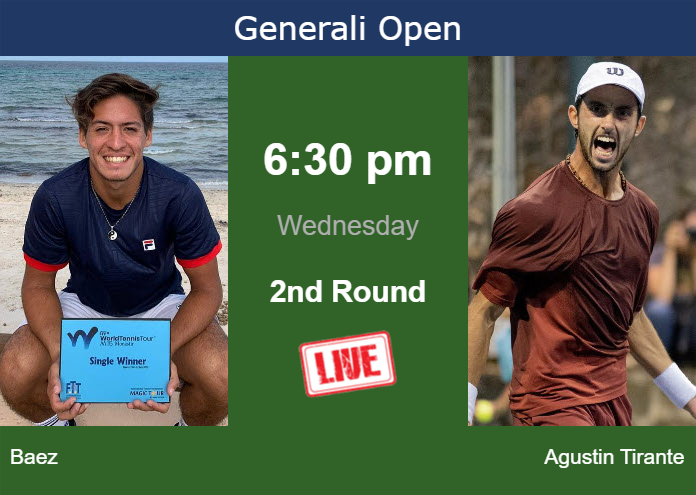 How to watch Baez vs. Agustin Tirante on live streaming in Kitzbuhel on Wednesday Wednesday Live Streaming Sebastian Baez vs Thiago Agustin Tirante