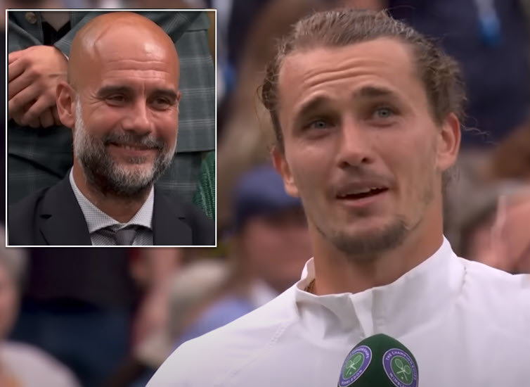 Zverev has a funny interaction with coach Pep Guardiola at Wimbledon