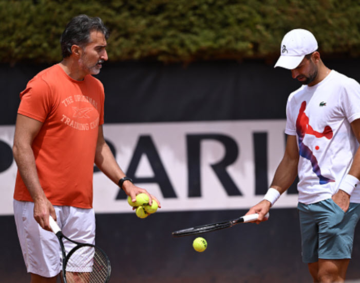 Djokovic With His Coach