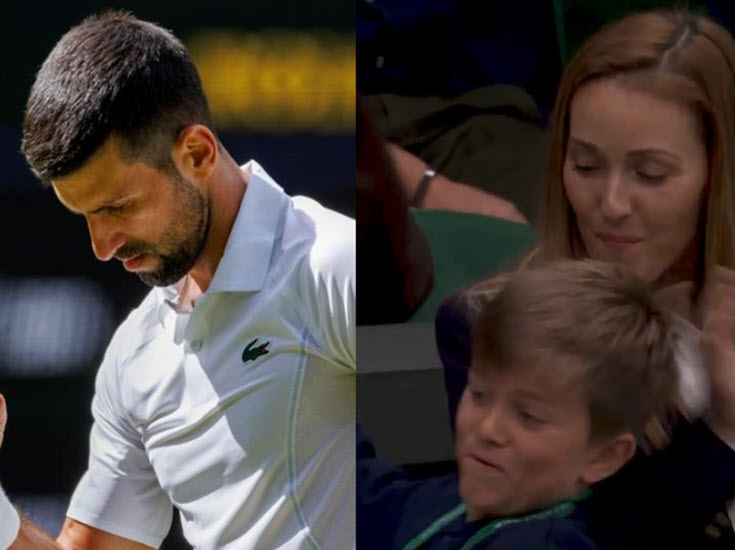 Djokovic’s son overjoyed and imitates his father’s overhead