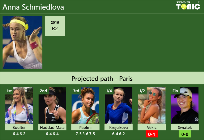Anna Schmiedlova Stats info
