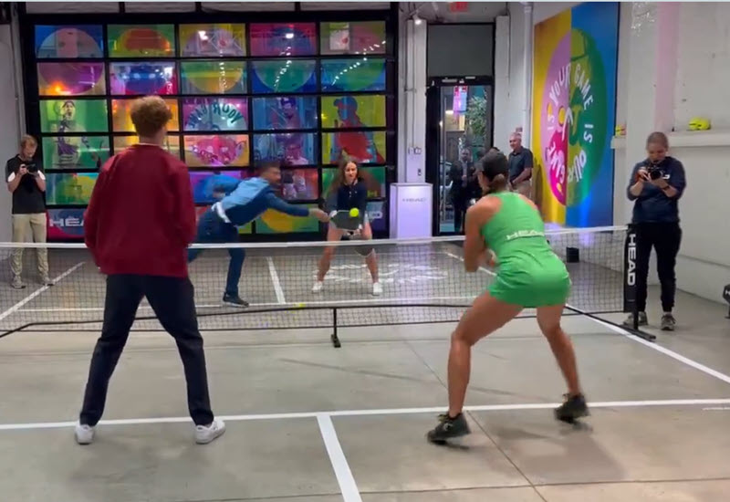 Djokovic, Sinner, Krejcikova And Callie Smith Doing Pickleball Dingles At Head Event. Djokovic, Sinner, Krejcikova And Callie Smith Doing Pickleball Dingles At Head Event.