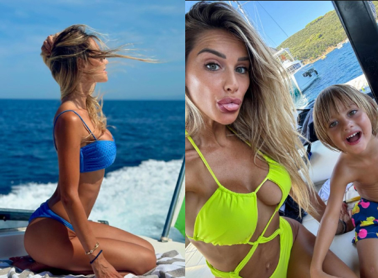 Michela Persico posts pictures from her vacation that show her in beautiful bikini tops.